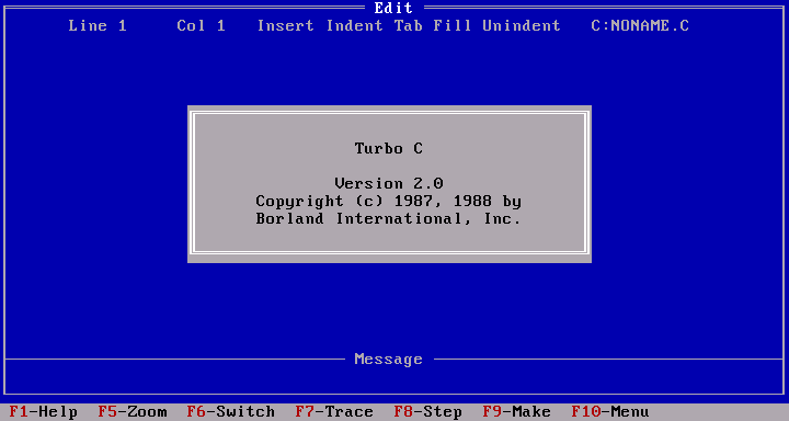 Turbo C 2.0 - Splash